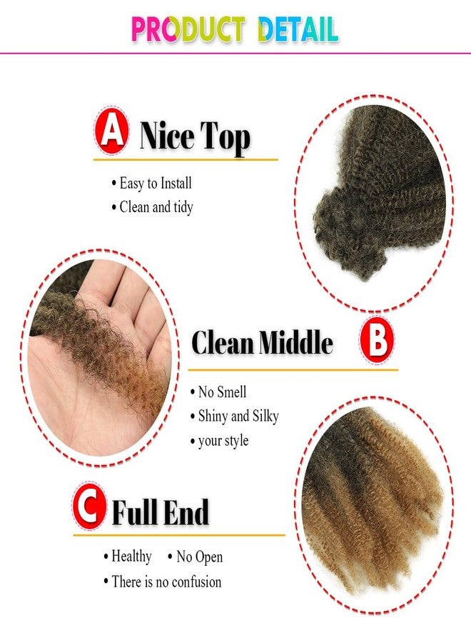 goodear Afro Kinky Curly Braiding Bulk Hair For Mini Braiding Twists ，Afro Kinkys Bulk Synthetic Hair For Micro Spring Twist，Dreadlock Extensions (T27, 12inch(3pcs)) - Image 5